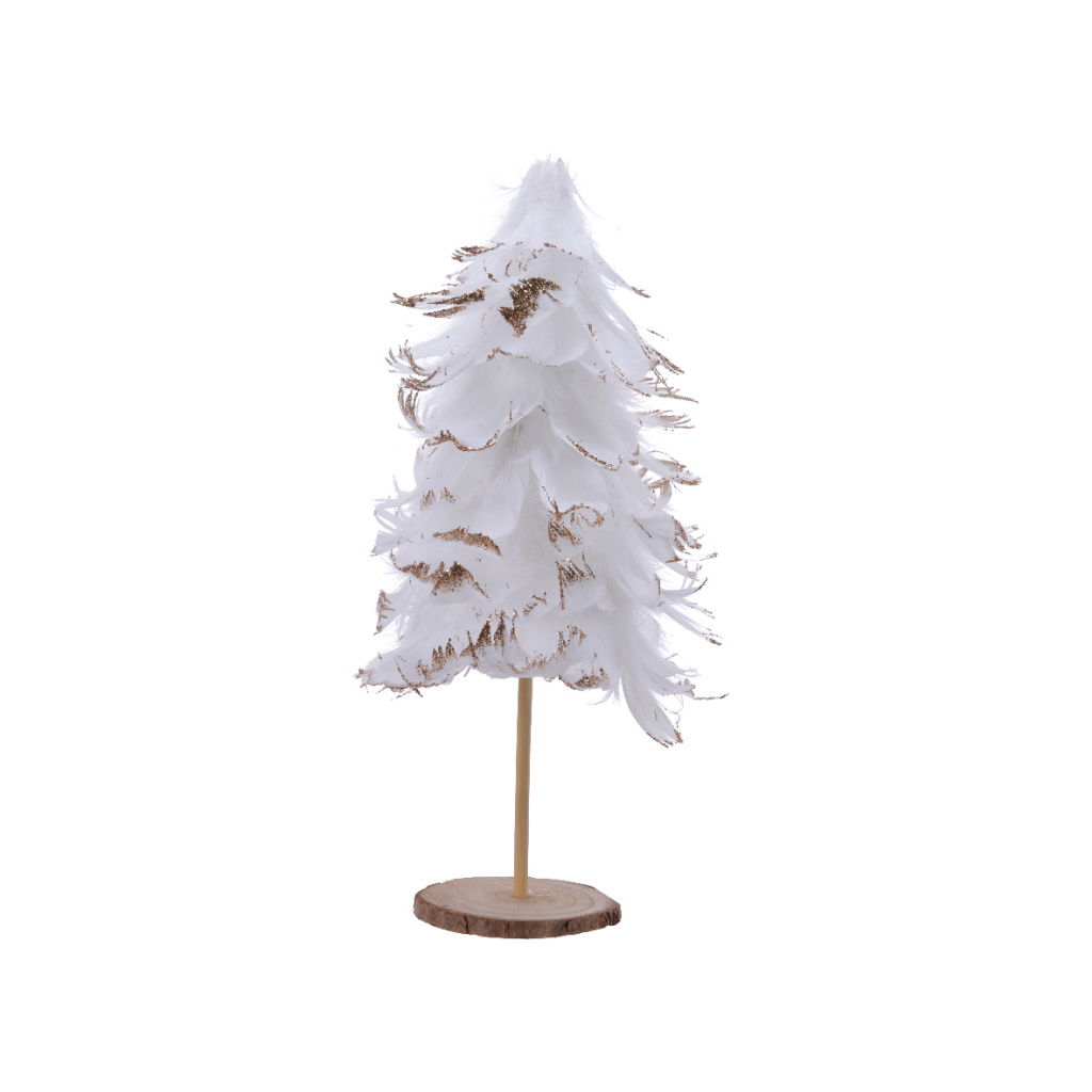 TREE ON STAND WITH GLITTER WHITE 25EK