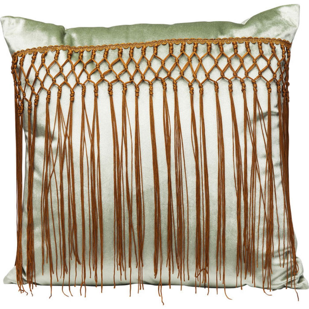 Μαξιλάρι Falling Fringes Πράσινο-Καφέ 45x45 εκ.