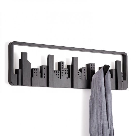 Κρεμάστρα Τοίχου Μαύρη 5 Θέσεων Skyline Multi Hook 50x15x9cm