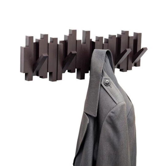 Κρεμάστρα Τοίχου Sticks 5 Θέσεων Καφέ 49x18x3cm