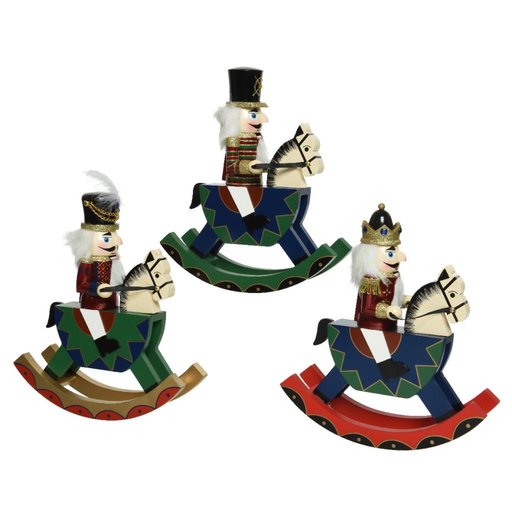 SET 3 ΚΑΡΥΟΘΡΑΥΣΤΕΣ ΙΠΠΕΙΣ H 28CM