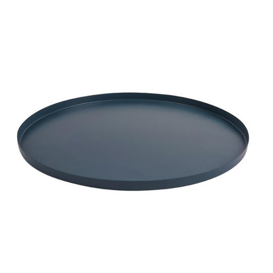 Present Time Tray Round Iron Blue 39,5Cm