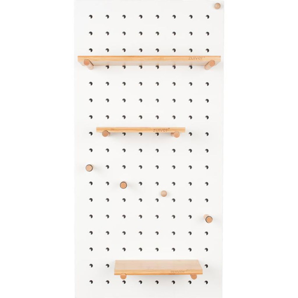 Μεταλλική Ραφιέρα Με Μπαμπού Λευκή 90x45cm