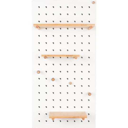 Μεταλλική Ραφιέρα Με Μπαμπού Λευκή 90x45cm