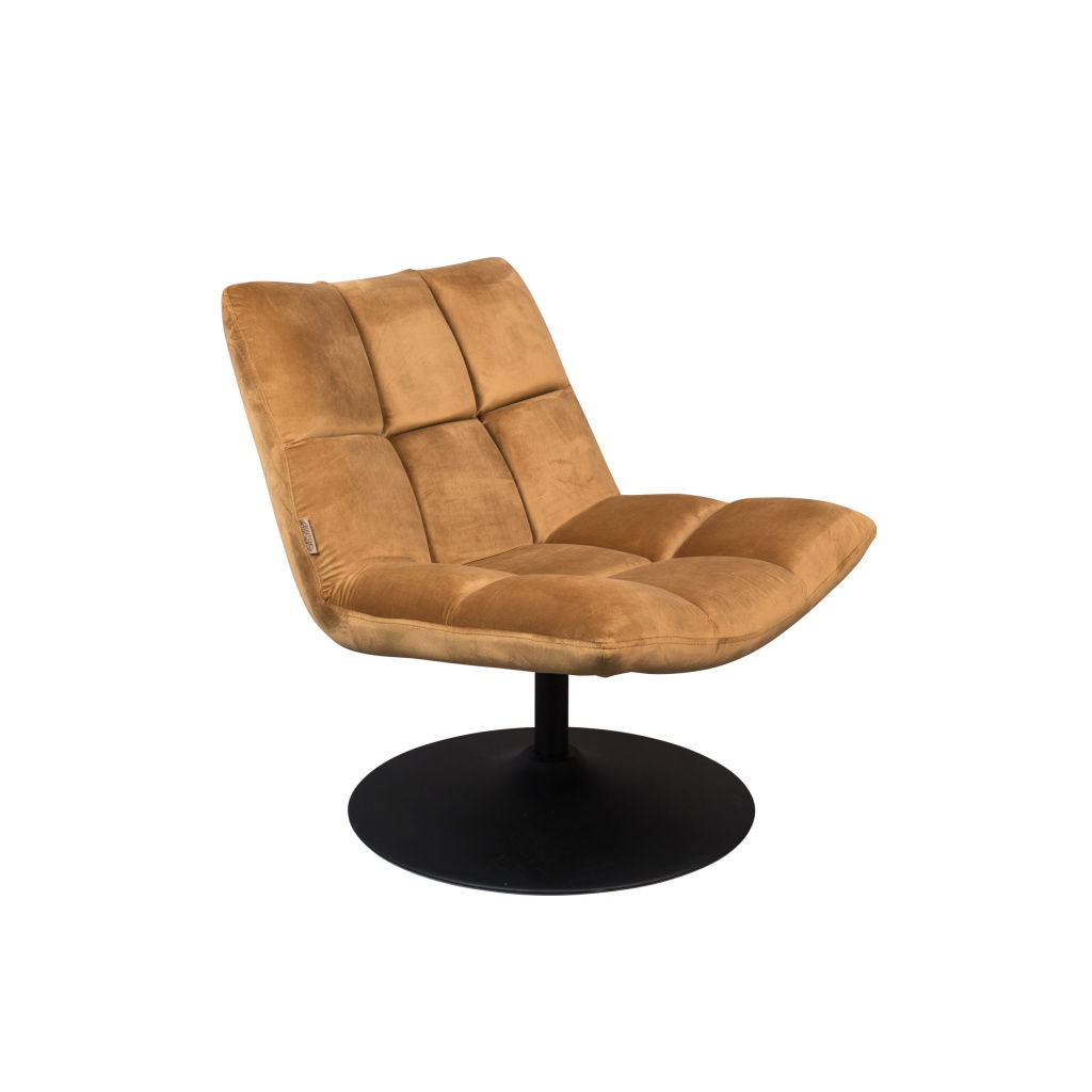 Πολυθρόνα Lounge Chair Bar Velvet Golden Brown 81x66x78cm