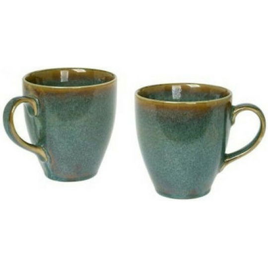 Set2 Emerald Κούπες Πορσελάνη Πράσινη 400ml