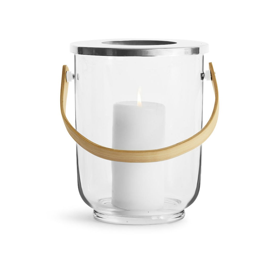 Nature Κηροπήγιο-Βάζο Γυάλινο Μεταλλικό ø19x32cm