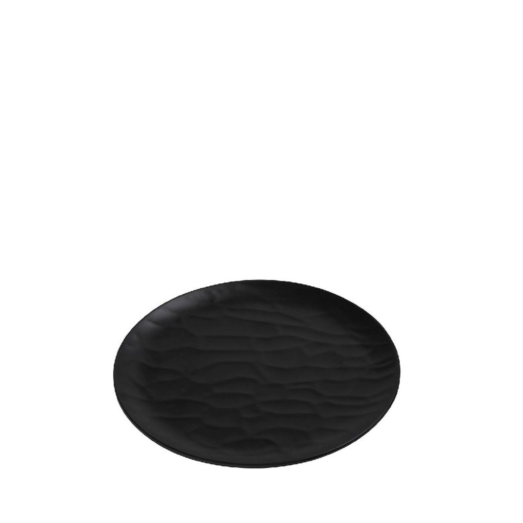 Black Πιατο Ρηχο Στρογγ. 19Εκ Wavy Matte Μελαμινησ 6τμχ