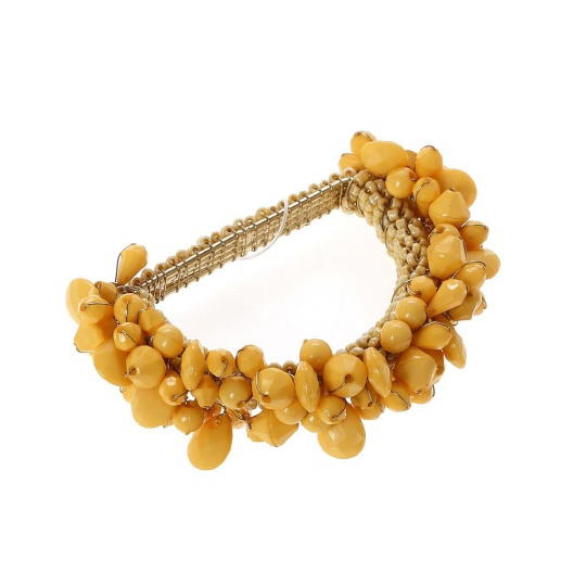 Δαχτυλιδι Πετσετασ Με Χαντρεσ Κιτρινεσ 7,7Εκ 6τμχ