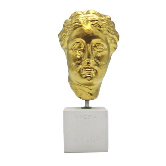 Κεφαλή Υγείας Χρυσό 16x7x8cm Κεραμίνη Small