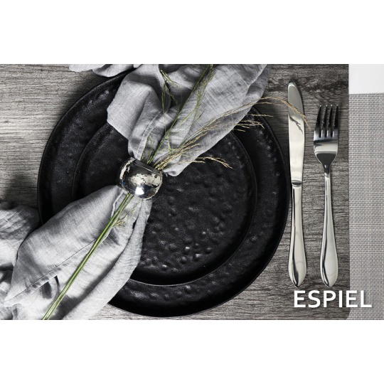 Lava Πιατο Στρογγ. Stoneware Μαυρο 20Χ20Χ2.3Εκ. 4τμχ