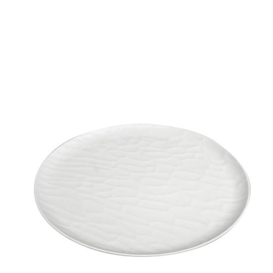 White Πιατο Ρηχο Στρογγ. 23Εκ Wavy Matte Μελαμινησ 6τμχ