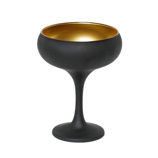 Dis. Maya Black Gold Ποτηρι Σαμπ. Coupe Μαυρο-Χρυσο Ματ 270Cc 9,5Χ13,2Εκ 6τμχ