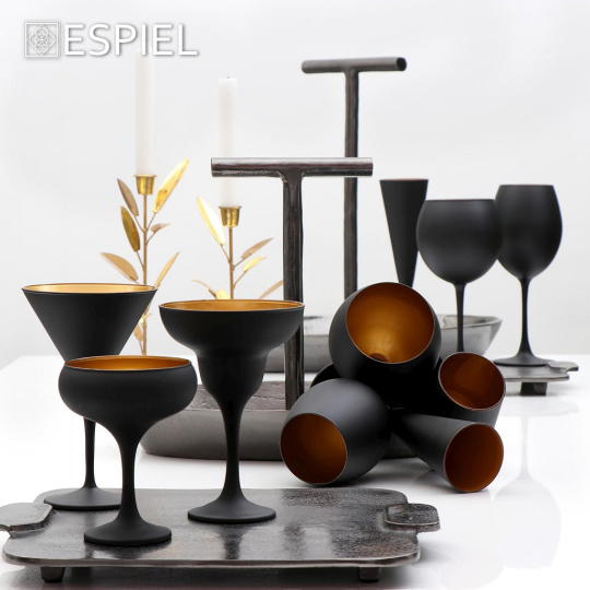 Dis. Maya Black Gold Ποτηρι Σαμπ. Coupe Μαυρο-Χρυσο Ματ 270Cc 9,5Χ13,2Εκ 6τμχ