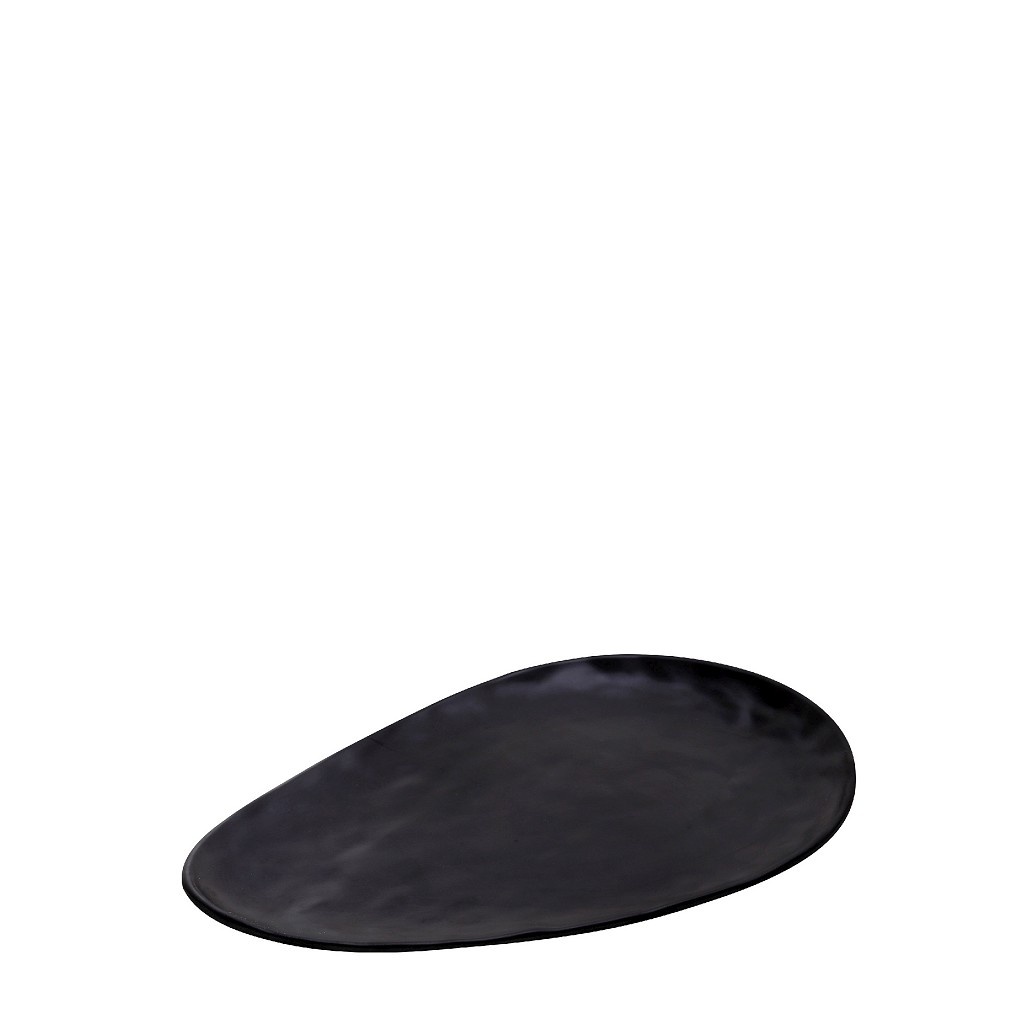 Black  Πιατελα Τριγ.28Χ18Χ2Εκ Wavy Matte Μελαμινησ 6τμχ