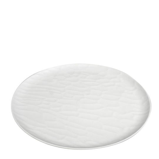 White Πιατο Ρηχο Στρογγ. 28Εκ Wavy Matte Μελαμινησ 6τμχ