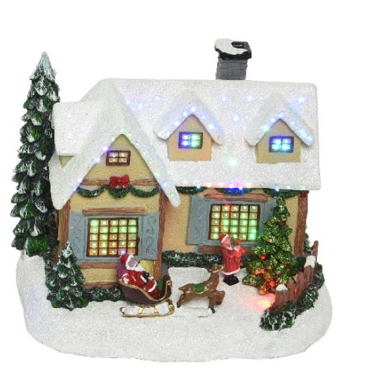 Διακοσμητικό Led Σπιτάκι Χριστουγεννιάτικο 22x18.5cm