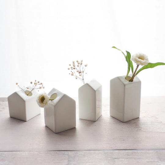 Raeder - Μίνι Βάζα Πορσελάνης Σπιτάκια Σετ 4 τμχ
