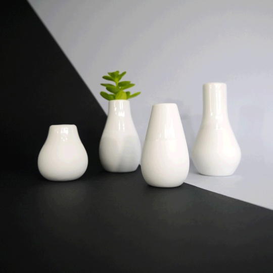 Raeder - Μίνι Βάζα Πορσελάνης Λευκά Σετ 4 τμχ