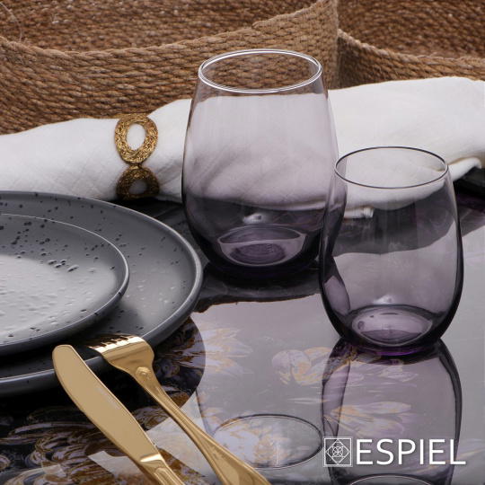 Dis. Amber Purple White Wine 350Cc D:8 H:10 P/1008 Gb6.Ob24. (Smc) 6τμχ