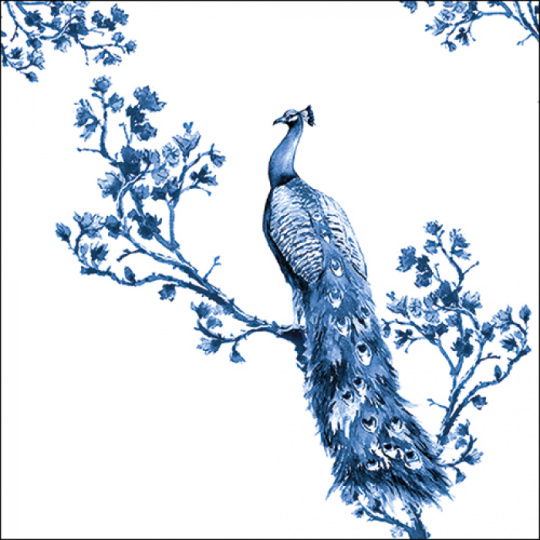 Χαρτοπετσέτες Royal Peacock White-Blue 33x33cm