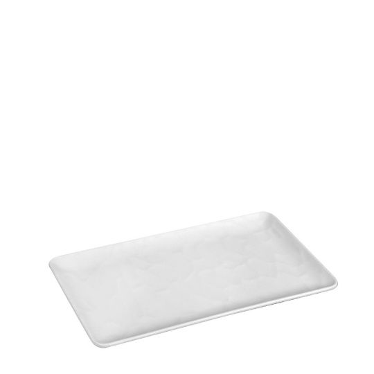 White Πιατελα Ορθογ. 26Χ16.2Εκ Wavy Matte Μελαμινησ