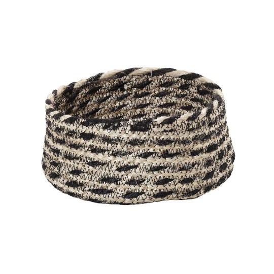 Ψωμιερα Ψαθιν. Μπεζ-Μαυρο 18Χ18Χ8Εκ 2τμχ