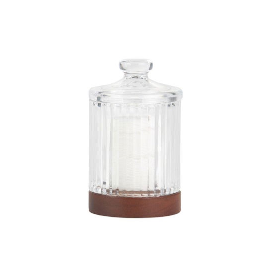 Andrea House - Γυάλινο Βάζο Μπάνιου Για Βαμβάκι Wooden Glass