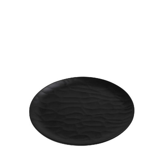 Black Πιατο Ρηχο Στρογγ. 23Εκ Wavy Matte Μελαμινησ 6τμχ