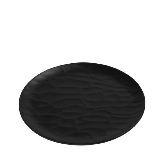 Black Πιατο Ρηχο Στρογγ. 28Εκ Wavy Matte Μελαμινησ 6τμχ