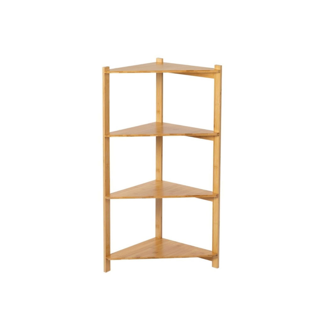 Andrea House - Γωνιακή Ραφιέρα Με 4 Ράφια Bamboo 34 x 34 x 85cm