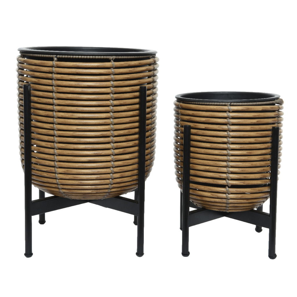Σετ2 Κασπώ Εξωτερικού Χώρου Jolie Πλαστικό - Rattan Καφέ 27x37cm