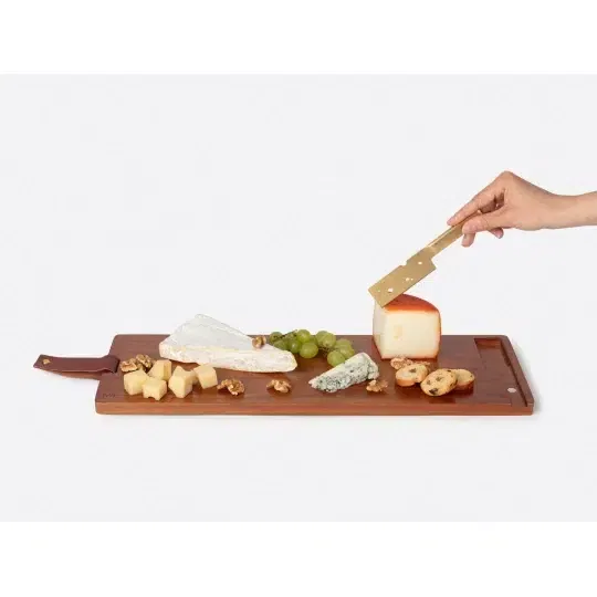 Δίσκος Σερβιρίσματος Ξύλινος Cheeseporn Long με Μαχαίρι Τυριού 50x17x15cm