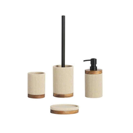 Andrea House - Ποτηράκι Για Οδοντόβουρτσες Wood/Beige