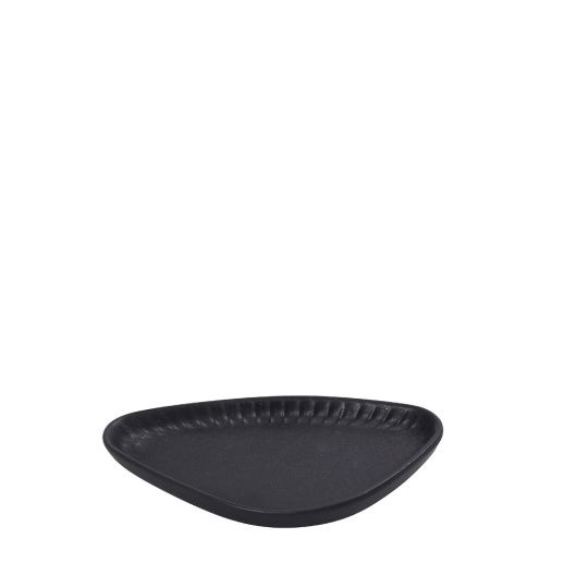 Dis. Gobi Black Sand Handmade Πιατακι Τριγων. Μαυρο Ματ 15Χ8,5Χ2Εκ 6τμχ