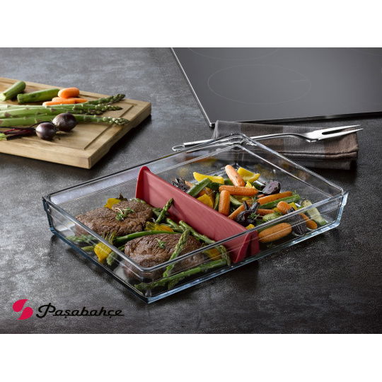 Up.or. Borcam Rect. Tray Tempered 36,7X25,7X6Cm 4350Cc P/144 Gb1.Ob6. (Smb) 2τμχ