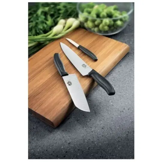 Μαχαίρι Κουζίνας 8 εκατ. Ίσιο Μαύρη Λαβή Swiss Classic