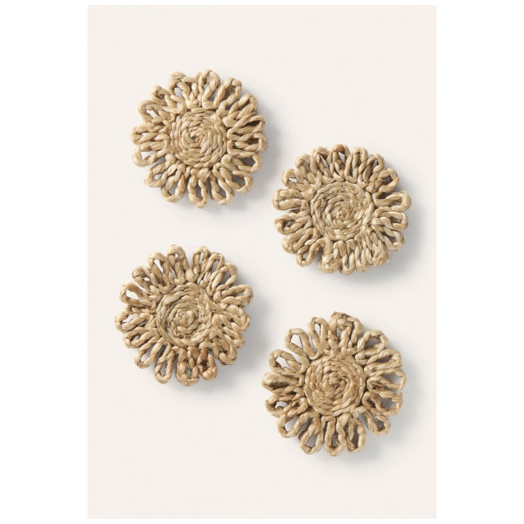 Calma House - Σετ 4 Σουβέρ Flo Natural 10cm