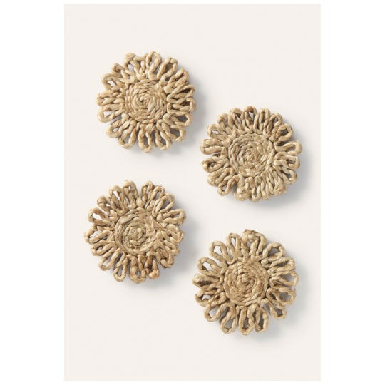 Calma House - Σετ 4 Σουβέρ Flo Natural 10cm