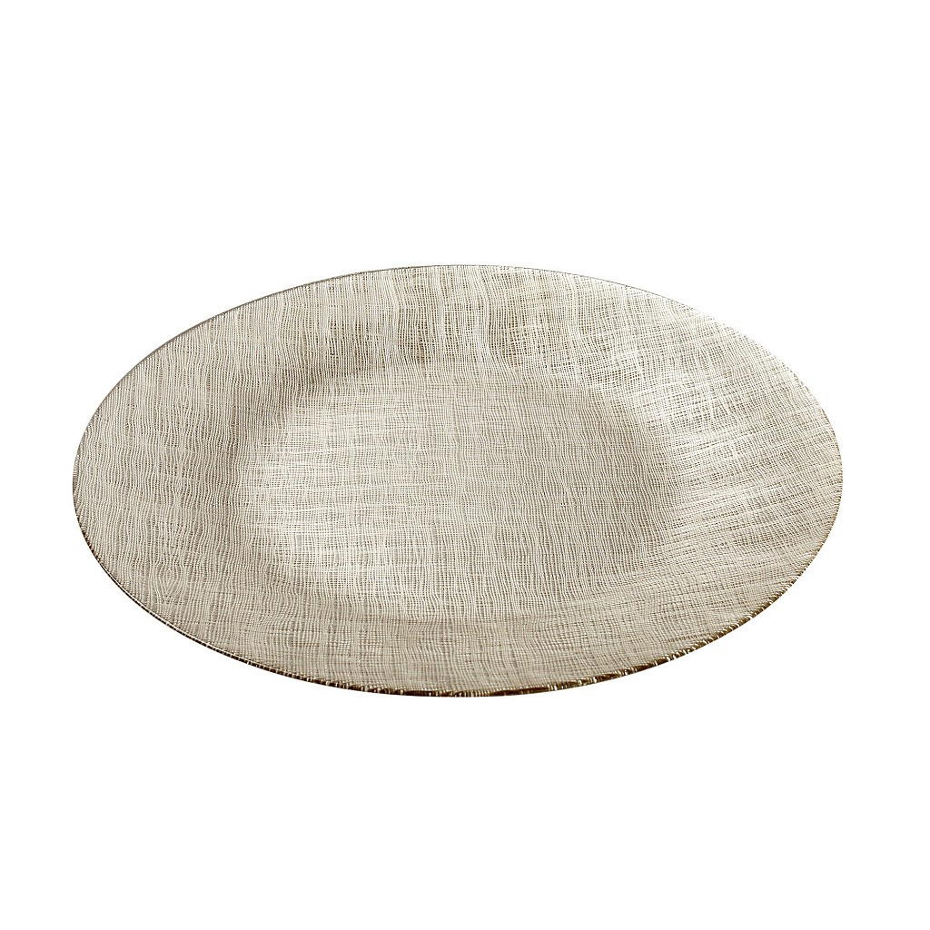 Dis. Πιατο Παρουσιασησ/Σουπλα Γυαλινο Ασημι 33Εκ 4τμχ