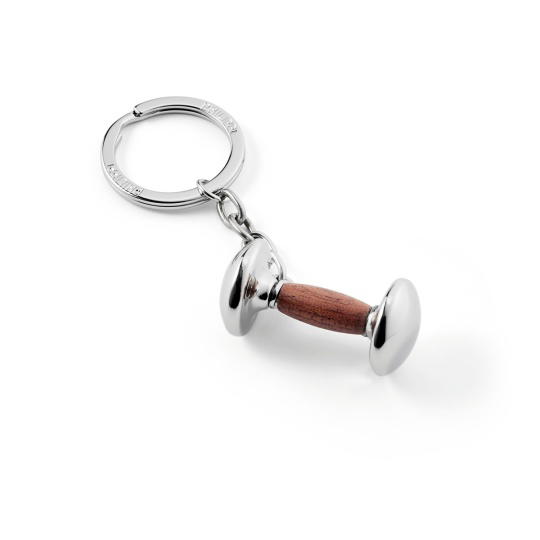 Μπρελόκ Βαράκι Ασημί - Ξύλο 5cm