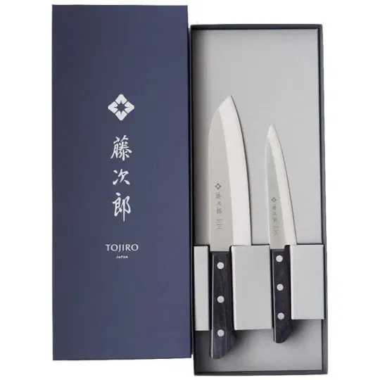 Σετ2 Μαχαιριών Γενικής Χρήσης 13.5cm & Santoku 17cm σε Συσκευασία Δώρου Tojiro Basic