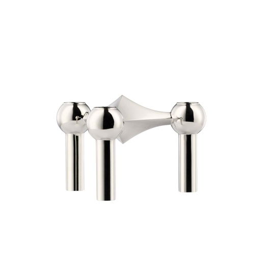 Κηροπήγιο Τριών Θέσεων Chrome H: 6.9 cm Ø: 10.2 cm