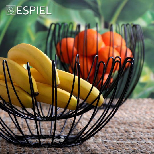 Φρουτιερα Με Διπλο Τειχωμα Μαυρη 32Εκ. 2τμχ