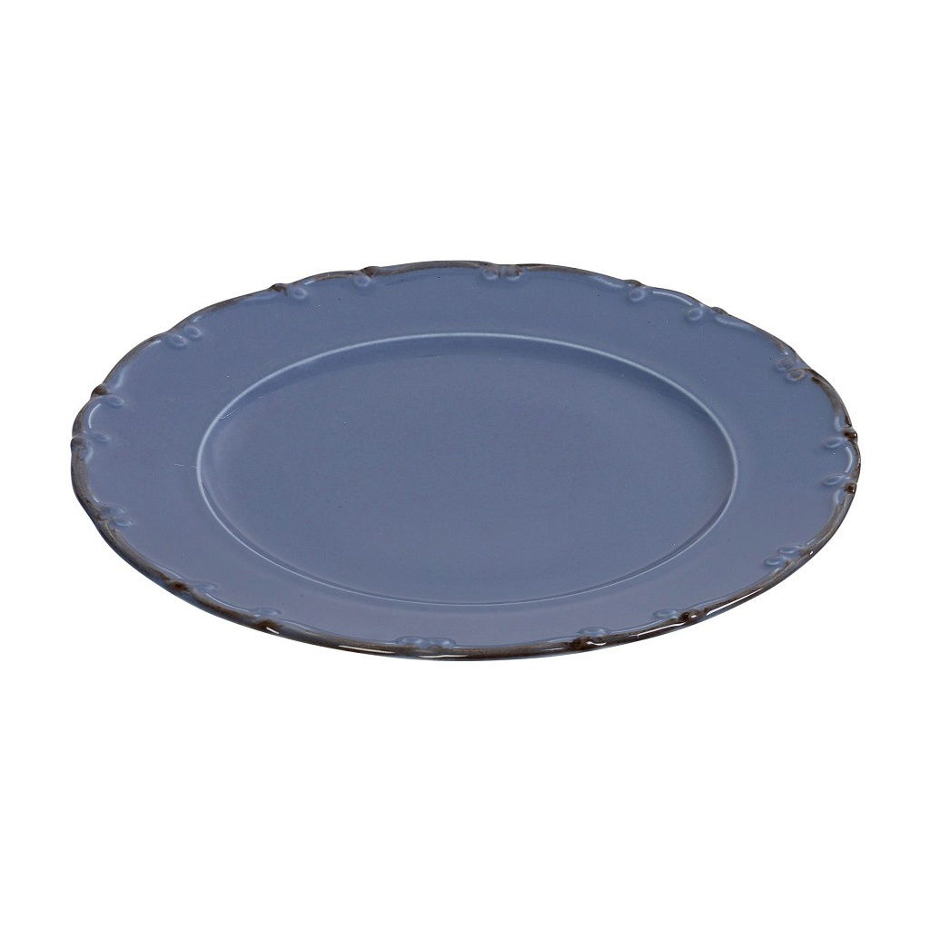 Dis. Liana Πιατο Ρηχο Γαλαζιο Με Καφε Rim 27Εκ (Sma) 6τμχ