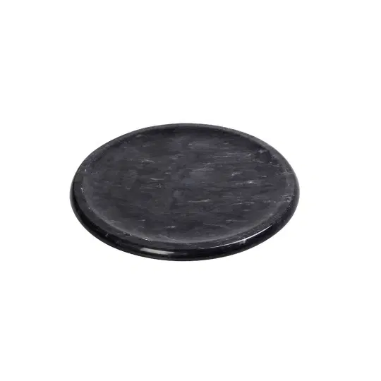 Dis. Στρογγυλο Μαυρο Πιατο Από Μαρμαρο  15Χ1Εκ 3τμχ