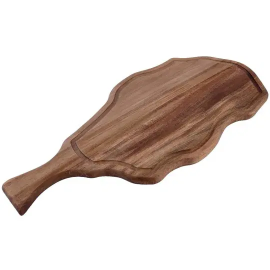 Πλατω Ακακια Με Λαβη Μεγαλο Με Αυλακι 53X30X1.8Εκ.