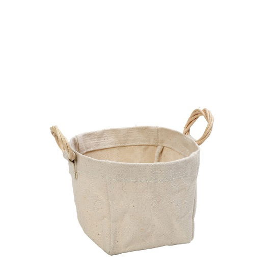 Δοχειο Cotton Με Λαβη Rattan 12Χ12Χ12Εκ