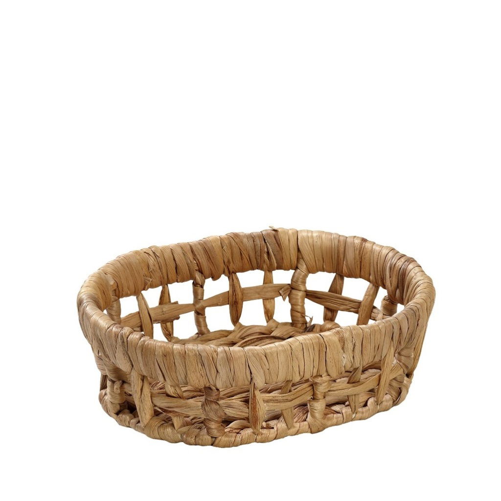 Ψαθινο Καλαθι S Οβαλ Μπεζ 20Χ15Χ6,5Εκ 3τμχ