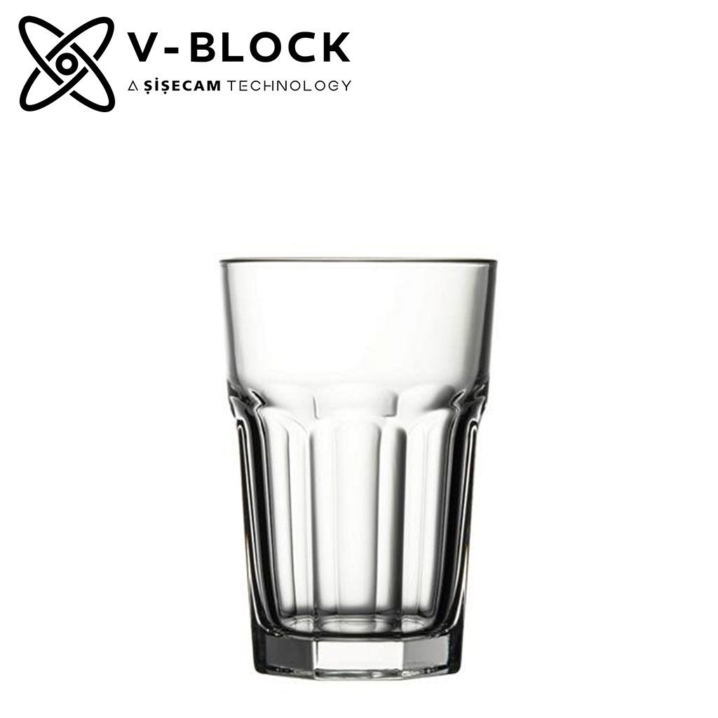 Dis. V-Block Casablanca Tempered Ld 355Cc 12.2Cm P/864 Gb6.Ob24… 6τμχ